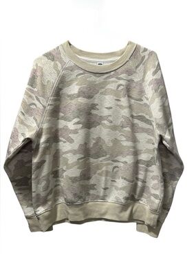 Old Navy Women’s Muted Neutral Tone Camo Sweatshirt Crewneck Pullover Size L